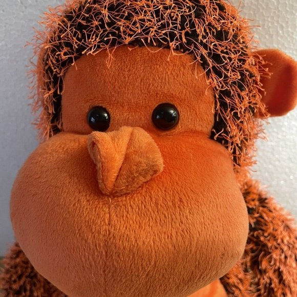 Kellytoy Large Gorilla Plush Sugar Loaf Monkey Orange Black 2016 Stuffed Animal - Picture 5 of 10